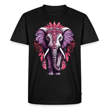 Éléphant spirituel Mandala Animal Dream Catcher - T-shirt Premium bio Homme - noir - Devant - Nico (187cm)