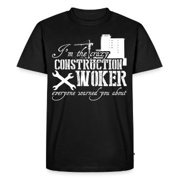 Ouvrier de la construction Directeur de la construction - T-shirt Premium bio Homme - noir - Devant - Nico (187cm)