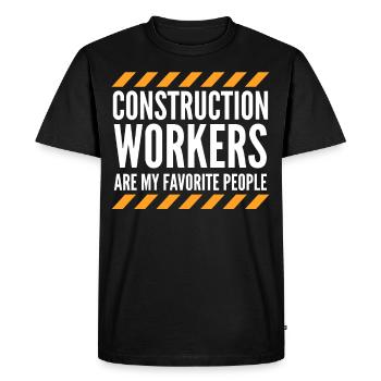 Directeur de la construction Ouvrier de la construction - T-shirt Premium bio Homme - noir - Devant - Nico (187cm)