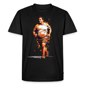 Jogging streetwear fun & fitness esthétique - T-shirt Premium bio Homme - noir - Devant - Nico (187cm)