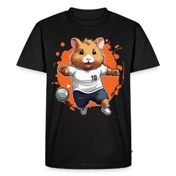 Joueur de handball Hamster Streetwear Style emblématique - T-shirt Premium bio Homme - noir - Devant - Nico (187cm)