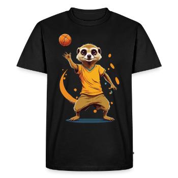 Style streetwear de joueur de handball suricate - T-shirt Premium bio Homme - noir - Devant - Nico (187cm)