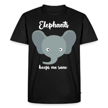 Éléphants Éléphant Mignon - T-shirt Premium bio Homme - noir - Devant - Nico (187cm)