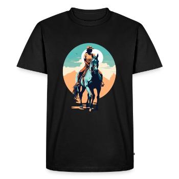 Aesthetic Horses Iconic Design Riders - Men's Premium Organic T-Shirt - black - Front - Nico (187cm)