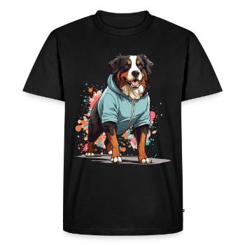 Border Collie Streetwear Jogging Style Esthétique - T-shirt Premium bio Homme - noir - Devant - Nico (187cm)