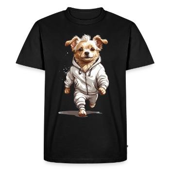 Dog Streetwear Aesthetic Fitness Running Design - Men's Premium Organic T-Shirt - black - Front - Nico (187cm)