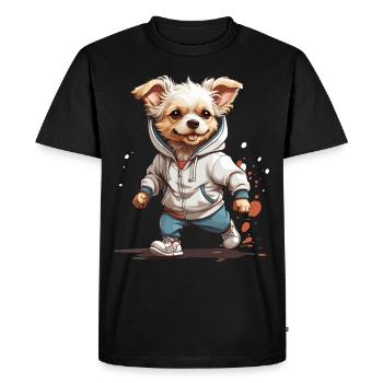 Dog Streetwear Jogging Aesthetic Fitness Style - Men's Premium Organic T-Shirt - black - Front - Nico (187cm)