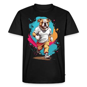 Bulldog Streetwear Jogging Aesthetic Fitness - Men's Premium Organic T-Shirt - black - Front - Nico (187cm)