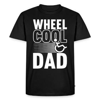 Personnes en fauteuil roulant Fauteuil roulant - T-shirt Premium bio Homme - noir - Devant - Nico (187cm)