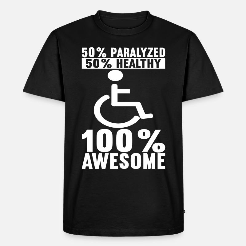 Rollstuhlfahrer Rollstuhl - Männer Premium Bio T-Shirt - Schwarz