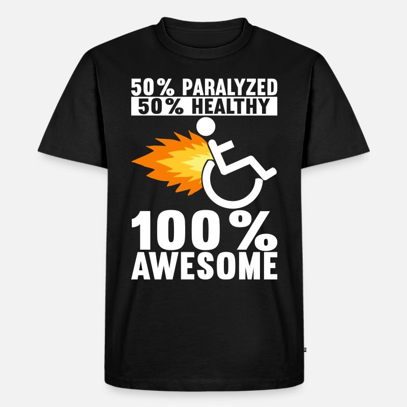 Rollstuhlfahrer Rollstuhl - Männer Premium Bio T-Shirt - Schwarz