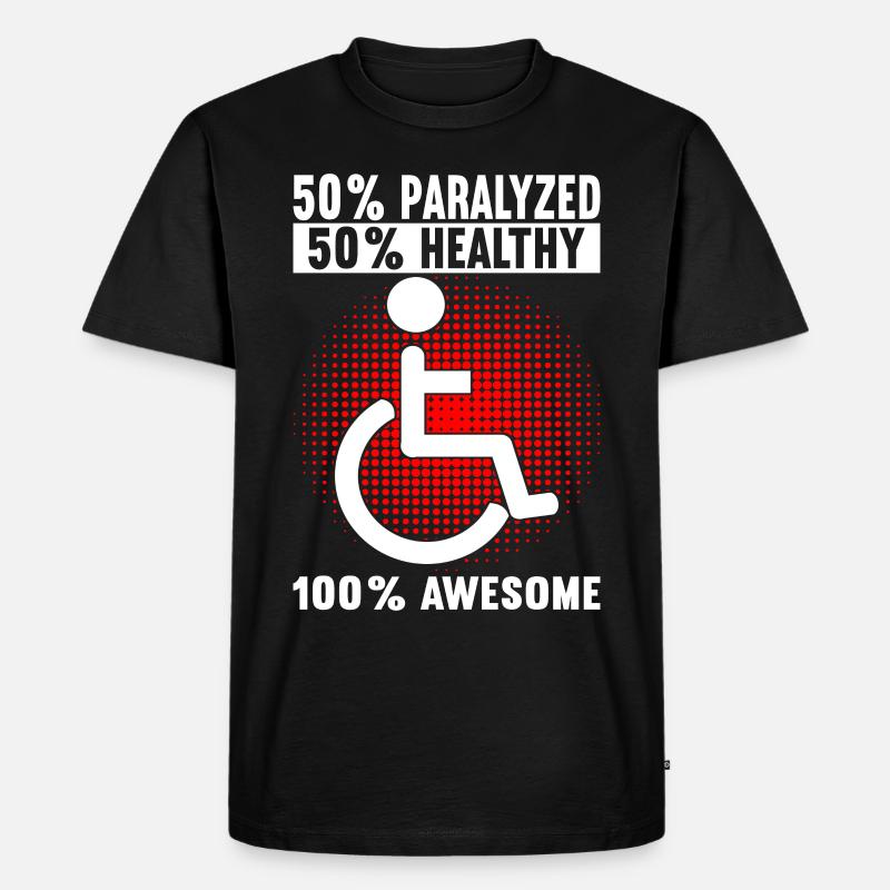 Rollstuhlfahrer Rollstuhl - Männer Premium Bio T-Shirt - Schwarz