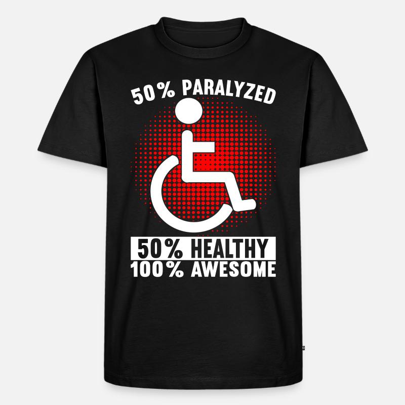 Rollstuhlfahrer Rollstuhl - Männer Premium Bio T-Shirt - Schwarz