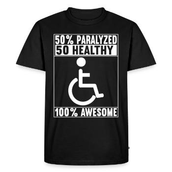 Personnes en fauteuil roulant Fauteuil roulant - T-shirt Premium bio Homme - noir - Devant - Nico (187cm)