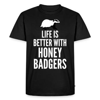 Honey Badger Joke Honey Badgers - Men's Premium Organic T-Shirt - black - Front - Nico (187cm)