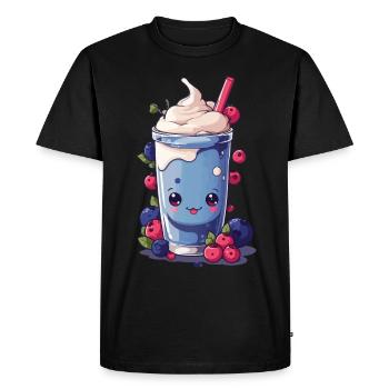 Baies Milkshake Fun Kawaii Anime Design - T-shirt Premium bio Homme - noir - Devant - Nico (187cm)