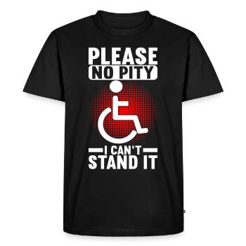 Personnes en fauteuil roulant Fauteuil roulant - T-shirt Premium bio Homme - noir - Devant - Nico (187cm)
