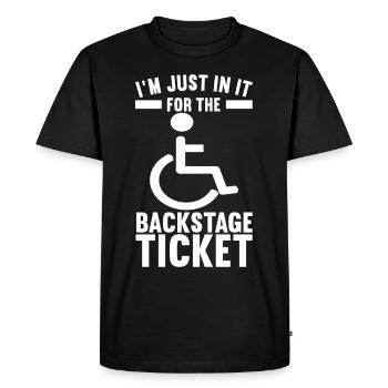 Personnes en fauteuil roulant Fauteuil roulant - T-shirt Premium bio Homme - noir - Devant - Nico (187cm)