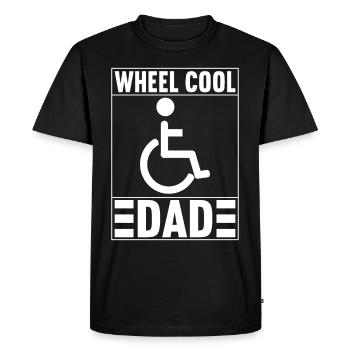 Personnes en fauteuil roulant Fauteuil roulant - T-shirt Premium bio Homme - noir - Devant - Nico (187cm)