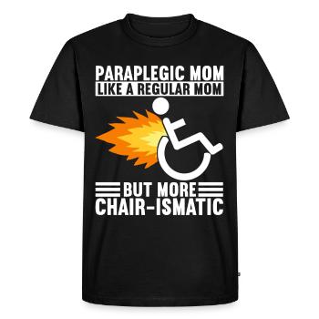 Personnes en fauteuil roulant Fauteuil roulant - T-shirt Premium bio Homme - noir - Devant - Nico (187cm)