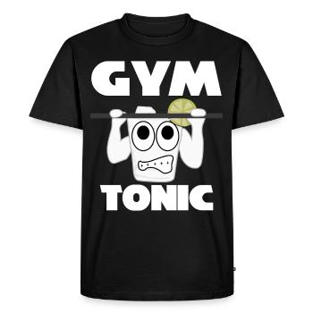 Pull-up Motivation Musculation Gym - T-shirt Premium bio Homme - noir - Devant - Nico (187cm)