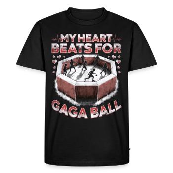 Gagaball My Heart Beats For Gaga Ball - Men's Premium Organic T-Shirt - black - Front - Nico (187cm)