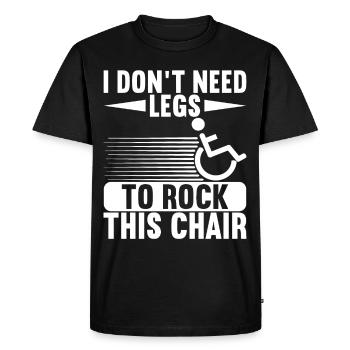 Personnes en fauteuil roulant Fauteuil roulant - T-shirt Premium bio Homme - noir - Devant - Nico (187cm)