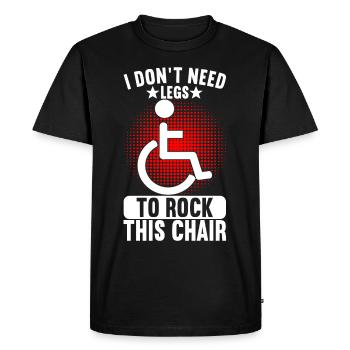 Personnes en fauteuil roulant Fauteuil roulant - T-shirt Premium bio Homme - noir - Devant - Nico (187cm)