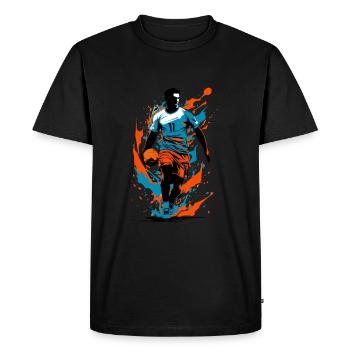 Joueur de handball Streetwear Style iconique - T-shirt Premium bio Homme - noir - Devant - Nico (187cm)