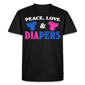 Couches Grossesse Annonce Bébé - T-shirt Premium bio Homme - noir - Devant - Nico (187cm)