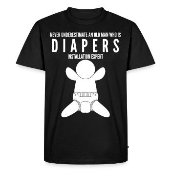 Parents Bébé Couches Grossesse - T-shirt Premium bio Homme - noir - Devant - Nico (187cm)