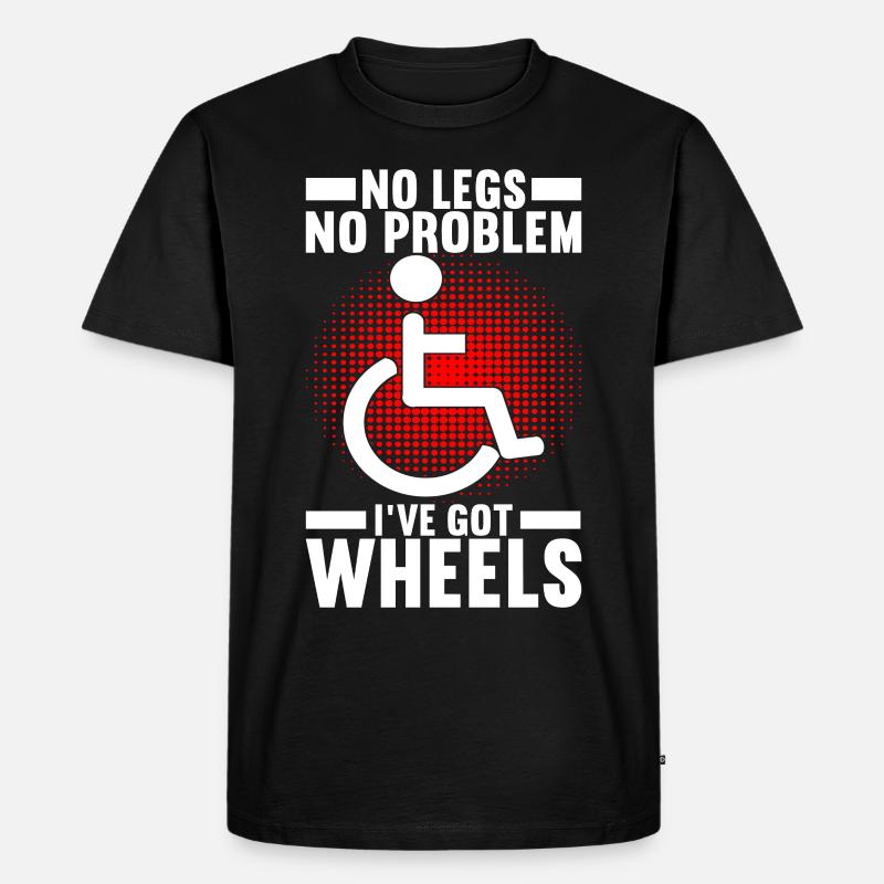 Rollstuhlfahrer Rollstuhl - Männer Premium Bio T-Shirt - Schwarz