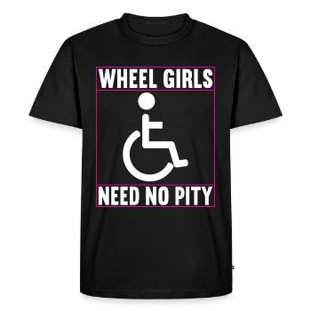 Personnes en fauteuil roulant Fauteuil roulant - T-shirt Premium bio Homme - noir - Devant - Nico (187cm)