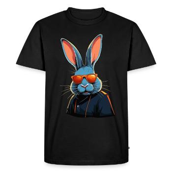 Emblématique Papa Lapin Lapin de Pâques Streetwear Papa - T-shirt Premium bio Homme - noir - Devant - Nico (187cm)