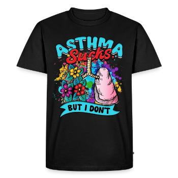 Asthmatic Asthma Sucks But I Don't - Men's Premium Organic T-Shirt - black - Front - Nico (187cm)