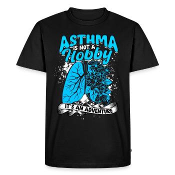 Asthma Is Not A Hobby It's An Adventure - Men's Premium Organic T-Shirt - black - Front - Nico (187cm)