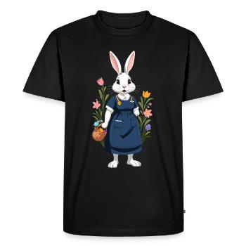 Infirmière lapin Lapin de Pâques Infirmière - T-shirt Premium bio Homme - noir - Devant - Nico (187cm)