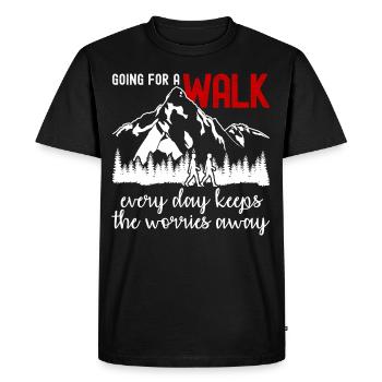 Hiking Walk Walking Outdoor Hike - Men's Premium Organic T-Shirt - black - Front - Nico (187cm)