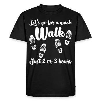 Hiking Outdoor Walk Walking Hike - Men's Premium Organic T-Shirt - black - Front - Nico (187cm)
