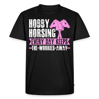 Horsing de loisir - T-shirt Premium bio Homme - noir - Devant - Nico (187cm)