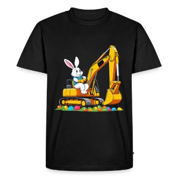 Easter Bunny Excavator Driver Easter Eggs Funny - Men's Premium Organic T-Shirt - black - Front - Nico (187cm)