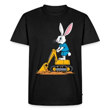 Easter Bunny Excavator Driver Funny Easter Eggs Digging - Men's Premium Organic T-Shirt - black - Front - Nico (187cm)