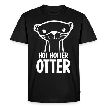 Loutre plus chaude Loutres Loutre de mer - T-shirt Premium bio Homme - noir - Devant - Nico (187cm)