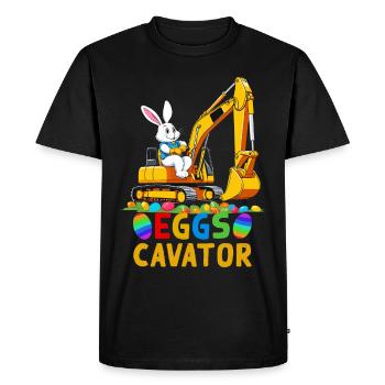 Drôle de Pâques Dicton Lapin de Pâques Conducteur d’excavatrice - T-shirt Premium bio Homme - noir - Devant - Nico (187cm)