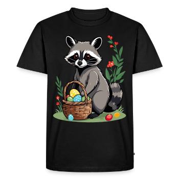 Drôle De Costume De Raton Laveur Oeufs De Pâques Mignons - T-shirt Premium bio Homme - noir - Devant - Nico (187cm)