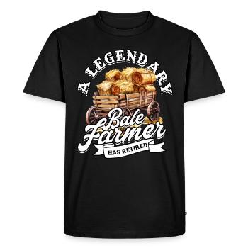 Farmer Foin Paille Paille Balle de foin - T-shirt Premium bio Homme - noir - Devant - Nico (187cm)
