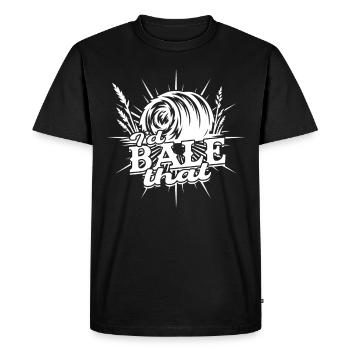 Farmer Foin Paille Paille Balle de foin - T-shirt Premium bio Homme - noir - Devant - Nico (187cm)