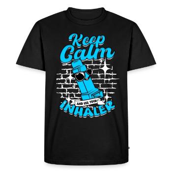 Asthma Asthmatics Keep Calm And Use Your Inhaler - Men's Premium Organic T-Shirt - black - Front - Nico (187cm)
