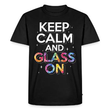 Vitrail peintre garder calme et verre sur - T-shirt Premium bio Homme - noir - Devant - Nico (187cm)
