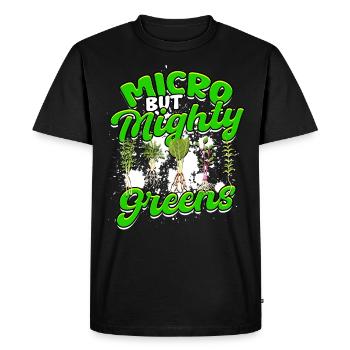 Micro-pousses Micro-vertes Micro mais puissantes vertes - T-shirt Premium bio Homme - noir - Devant - Nico (187cm)